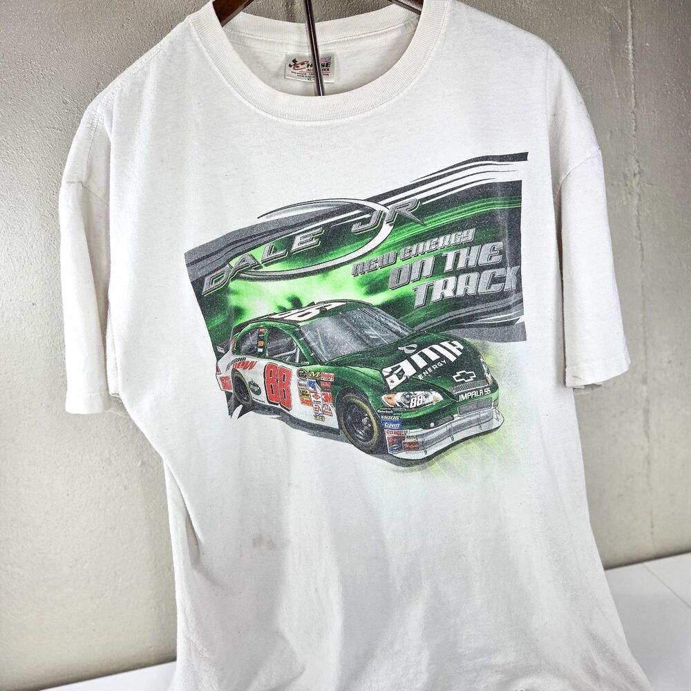 Vintage Dale Earnhardt Jr 88 AMP Energy NASCAR T-Shirt XL Double Sided Chase